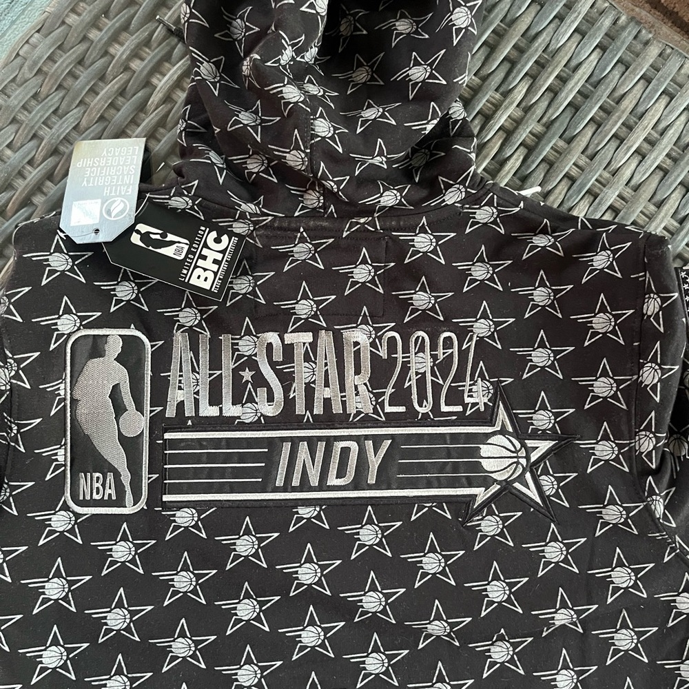 NBA Black All-Star Sweatshirt with Stars Mens Small Black History Collection